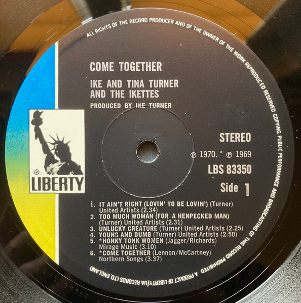 Ike & Tina Turner And The Ikettes - Come Together | Liberty (LBS 83350) - 4