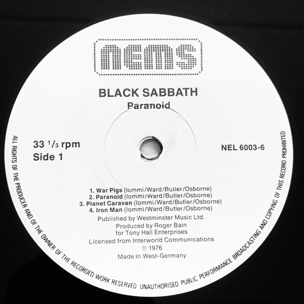 Black Sabbath - Paranoid | Castle Communications (NEL 6003) - 3 Black Sabbath - Paranoid | Castle Communications (NEL 6003) - 3