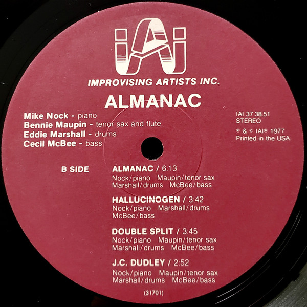 Mike Nock / Bennie Maupin / Cecil McBee / Eddie Marshall - Almanac | Improvising Artists Inc. (IAI 37.38.51) - 4 Mike Nock / Bennie Maupin / Cecil McBee / Eddie Marshall - Almanac | Improvising Artists Inc. (IAI 37.38.51) - 4