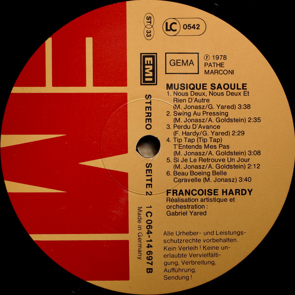 Françoise Hardy - Musique Saoule | EMI (1C 064-14697) - 4 Françoise Hardy - Musique Saoule | EMI (1C 064-14697) - 4