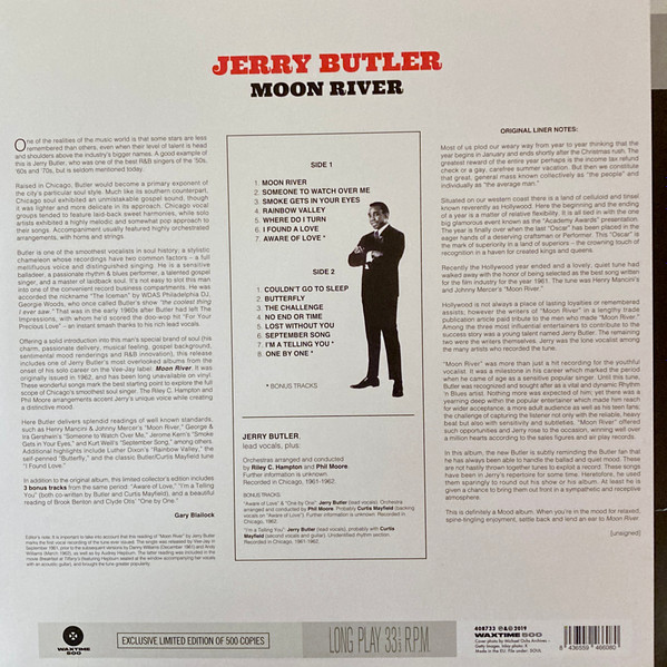 Jerry Butler - Moon River - Vinilo | Waxtime 500 (408733) - 2 Jerry Butler - Moon River - Vinilo | Waxtime 500 (408733) - 2