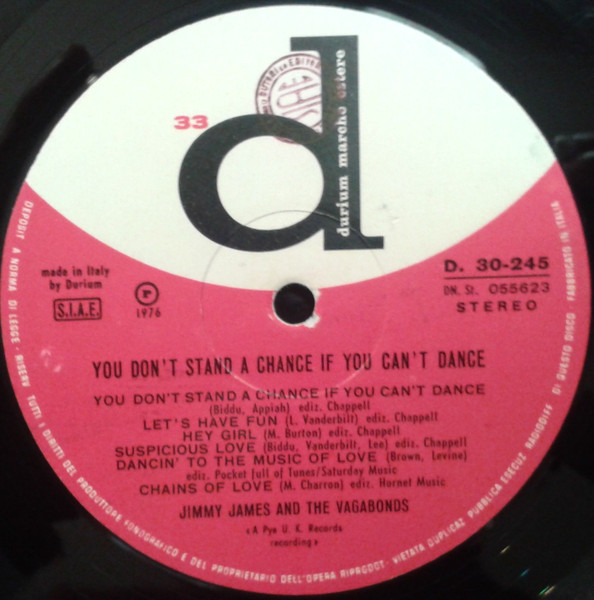 Jimmy James & The Vagabonds - You Don't Stand A Chance If You Can't Dance | Durium (D. 30-245) - 3