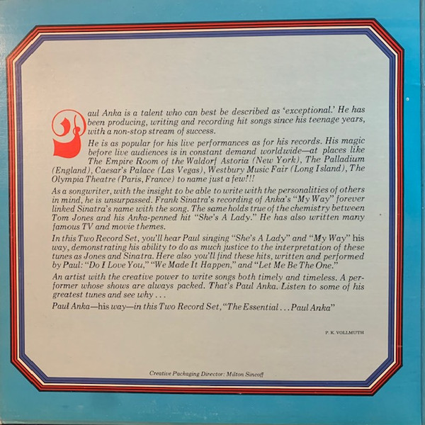 Paul Anka - The Essential...Paul Anka [Vinyl] | Buddah Records (BDS 5667-2) - 2