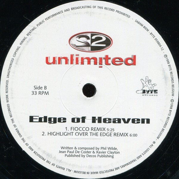 2 Unlimited - Edge Of Heaven | Byte Records (BY 059804-12) - 4