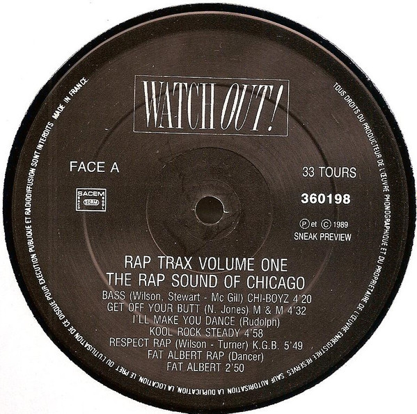 Various - The Rap Sound Of Chicago - Rap Trax #1 Compilation | Watch Out ! (360 198) - 3
