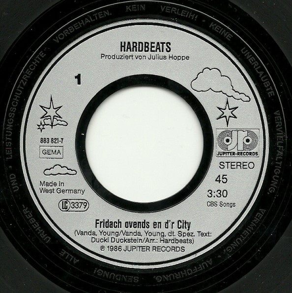 Hardbeats - Fridach Ovends En D'r City | Jupiter Records (883 821-7) - 3