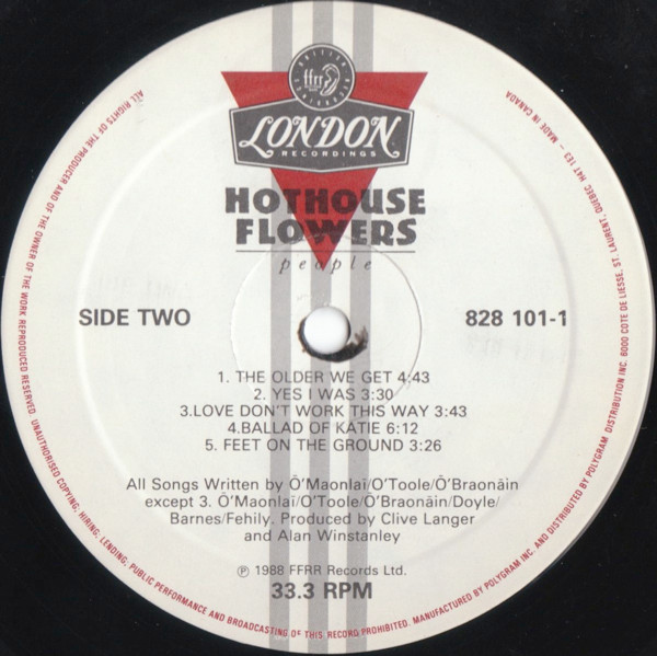 Hothouse Flowers - People | London Records (828 101-1) - 4 Hothouse Flowers - People | London Records (828 101-1) - 4