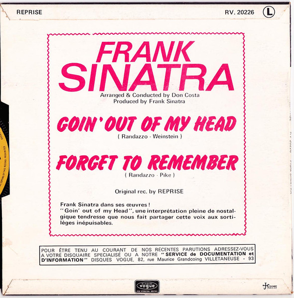 Frank Sinatra - Goin' Out Of My Head / Forget To Remember | Reprise Records (RV. 20226 (0865)) - 2