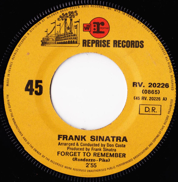 Frank Sinatra - Goin' Out Of My Head / Forget To Remember | Reprise Records (RV. 20226 (0865)) - 4