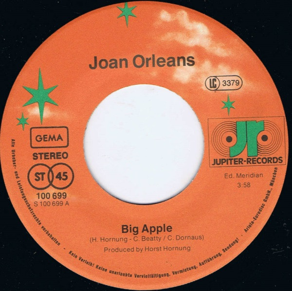 Joan Orleans - Big Apple | Jupiter Records (100 699) - 2
