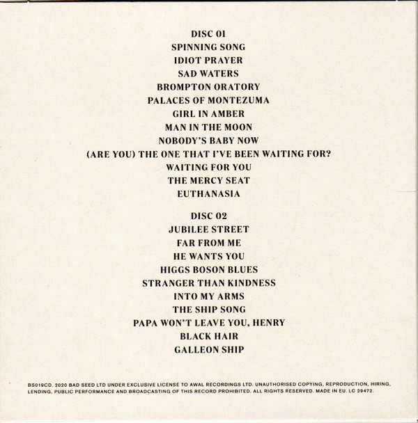 Nick Cave - Idiot Prayer (Nick Cave Alone At Alexandra Palace) | Bad Seed Ltd. (BS019CD) - main