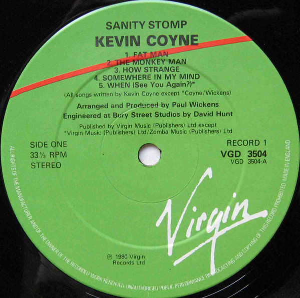 Kevin Coyne - Sanity Stomp | Virgin (VGD 3504) - 3