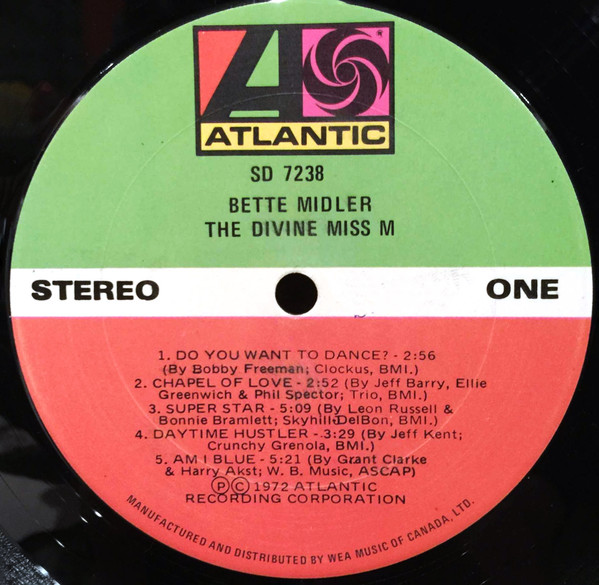 Bette Midler - The Divine Miss M | Atlantic (SD 7238) - 3