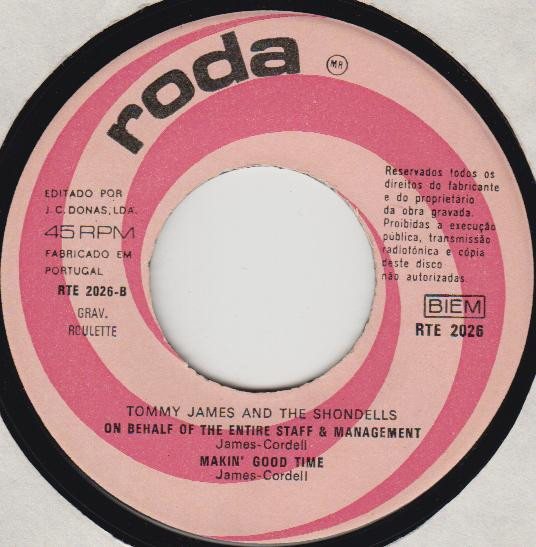 Tommy James & The Shondells - I Know Who Y Am / Sweet Cherry Wine | Roda (RTE 2026) - 4