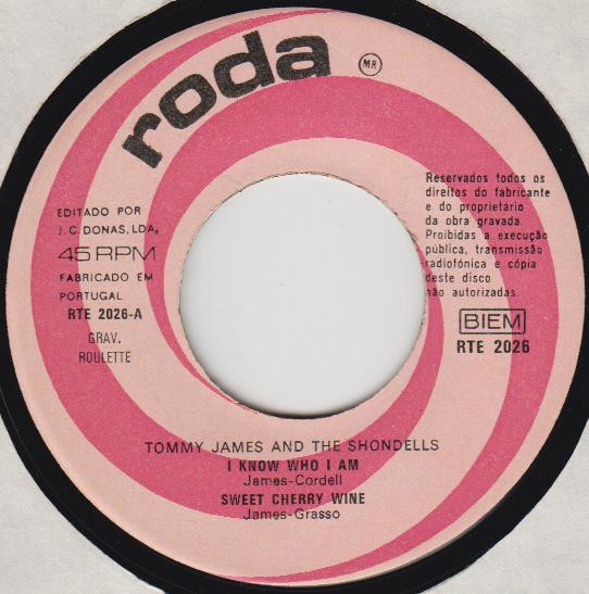 Tommy James & The Shondells - I Know Who Y Am / Sweet Cherry Wine | Roda (RTE 2026) - 3