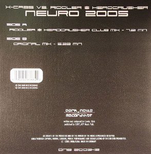 X-Cabs Vs. Riddler & Headcrusher - Neuro 2005 | Dark-Noize Blue (DNB 2003-12) - 2