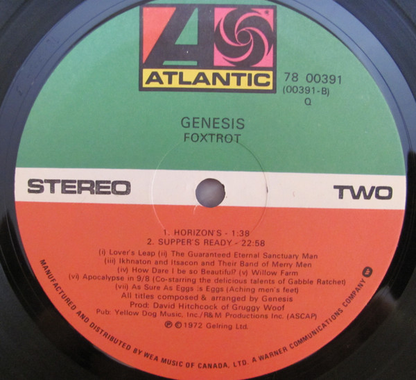 Genesis - Foxtrot [Vinyl] | Atlantic (78 00391) - 4