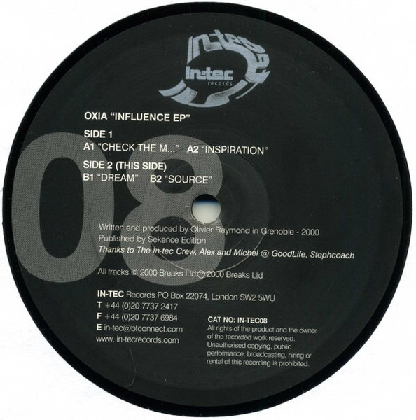 Oxia - Influence EP | Intec Records (IN-TEC08) - 3 Oxia - Influence EP | Intec Records (IN-TEC08) - 3