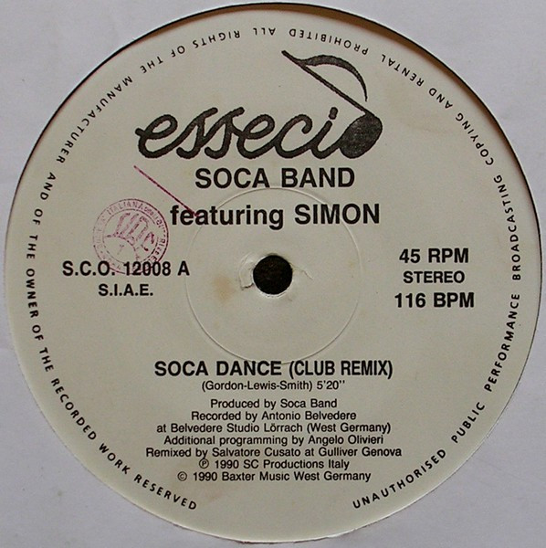 Soca Band Featuring Simon - Soca Dance (Remix) | Essecio (S.C.O. 12008) - 2