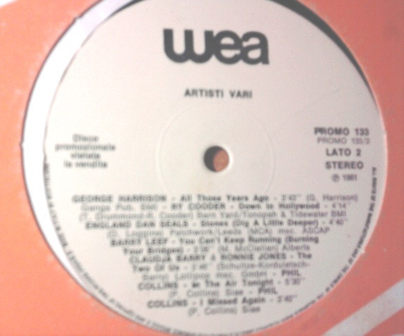 Various - Promotional Disc | WEA (PROMO 133) - 4 Various - Promotional Disc | WEA (PROMO 133) - 4