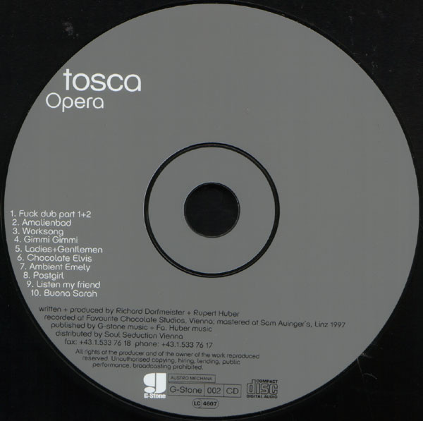 Tosca - Opera | G-Stone Recordings (G-Stone 002 CD) - 3 Tosca - Opera | G-Stone Recordings (G-Stone 002 CD) - 3