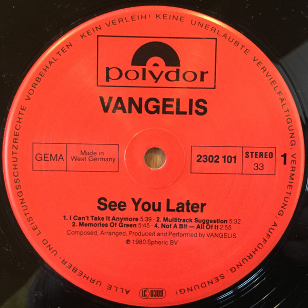 Vangelis - See You Later | Polydor (2302 101) - 3 Vangelis - See You Later | Polydor (2302 101) - 3