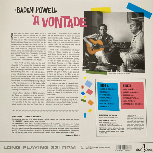 Baden Powell - À Vontade | Jazz Samba Records (709102) - 2 Baden Powell - À Vontade | Jazz Samba Records (709102) - 2