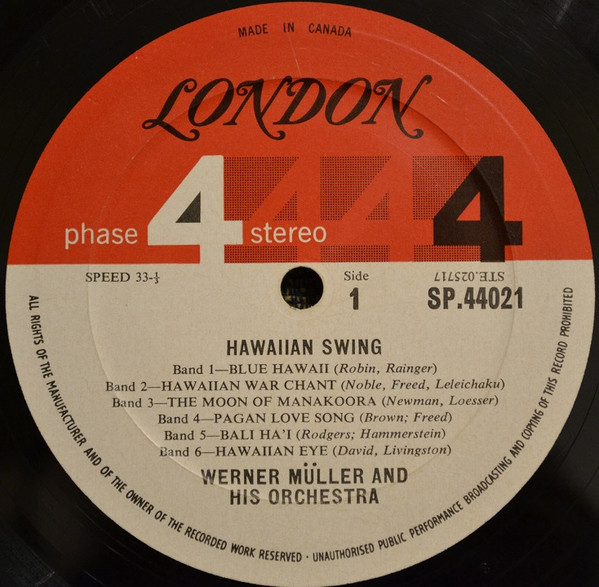 Werner Müller Und Sein Orchester - Hawaiian Swing | London Records (SP 44021) - 4