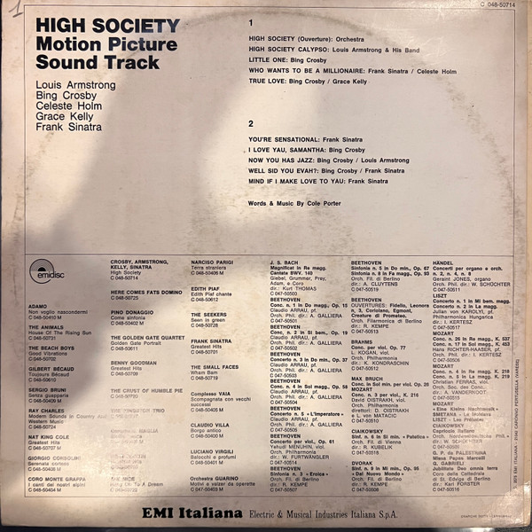 Louis Armstrong , Bing Crosby , Grace Kelly , Frank Sinatra - High Society (Alta Società) (Motion Picture Soundtrack) | Capitol Records (C 048 50714) - 2 Louis Armstrong , Bing Crosby , Grace Kelly , Frank Sinatra - High Society (Alta Società) (Motion Picture Soundtrack) | Capitol Records (C 048 50714) - 2