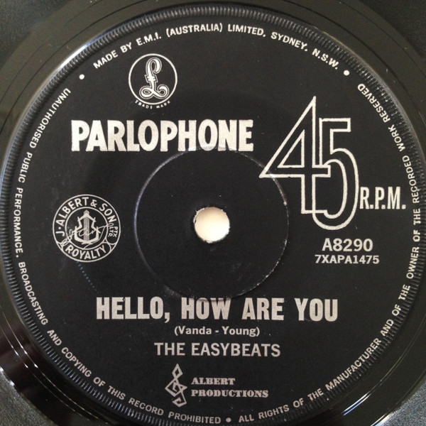 The Easybeats - Hello, How Are You | Parlophone (A8290) - main