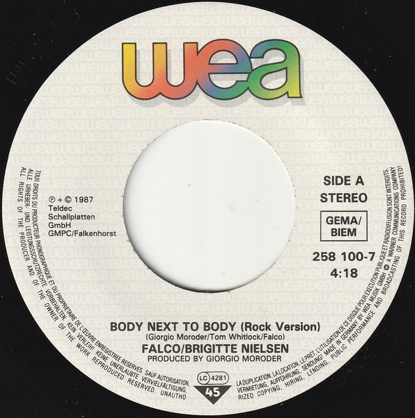 Falco Meets Brigitte Nielsen - Body Next To Body | WEA (258 100-7) - 3 Falco Meets Brigitte Nielsen - Body Next To Body | WEA (258 100-7) - 3