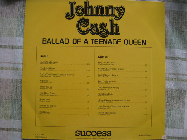 Johnny Cash - Ballad Of A Teenage Queen | Success (205510) - 2 Johnny Cash - Ballad Of A Teenage Queen | Success (205510) - 2