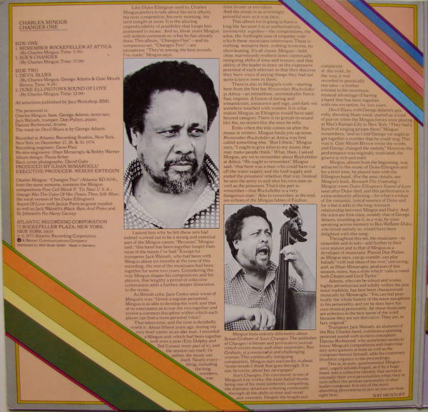 Charles Mingus - Changes One & Two | Atlantic (ATL 60 108) - 2