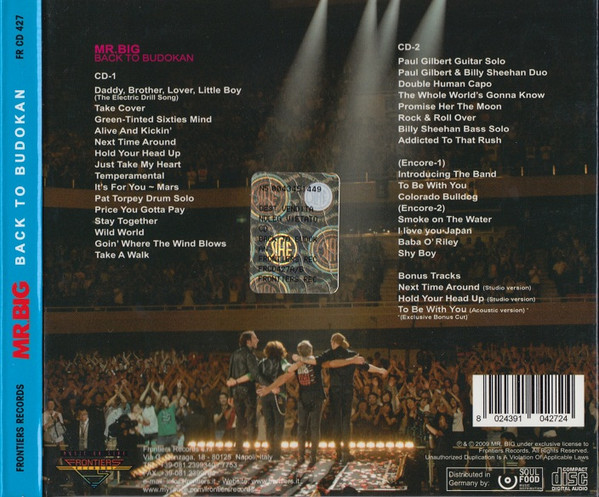 Mr. Big - Back To Budokan CD | Frontiers Records (FR CD 427) - 2 Mr. Big - Back To Budokan CD | Frontiers Records (FR CD 427) - 2