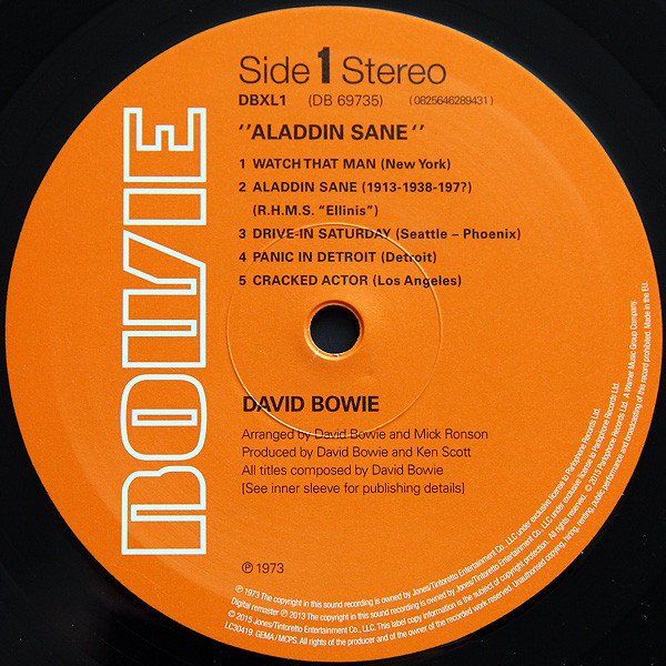 David Bowie - Aladdin Sane | Parlophone (0825646289431) - 4 David Bowie - Aladdin Sane | Parlophone (0825646289431) - 4