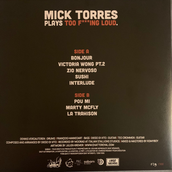 Chatte Royal - Mick Torres Plays Too F​*​*​*​ing Loud | Kapitän Platte (KUTTER 070) - 2