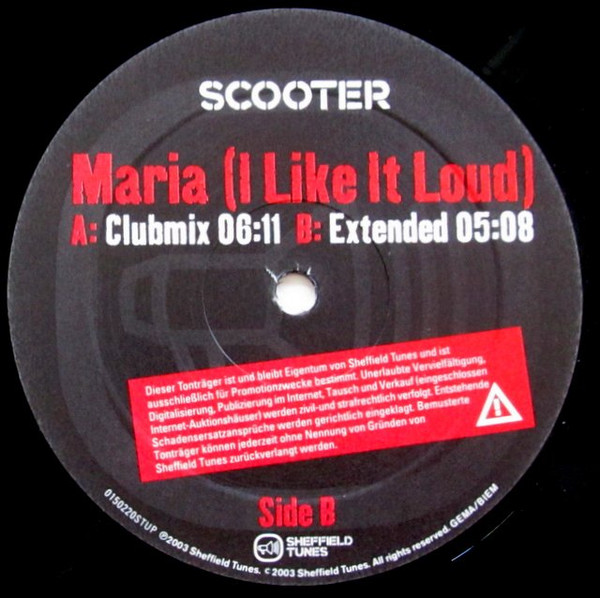 Scooter - Maria (I Like It Loud) | Sheffield Tunes (0150220STU) - 3