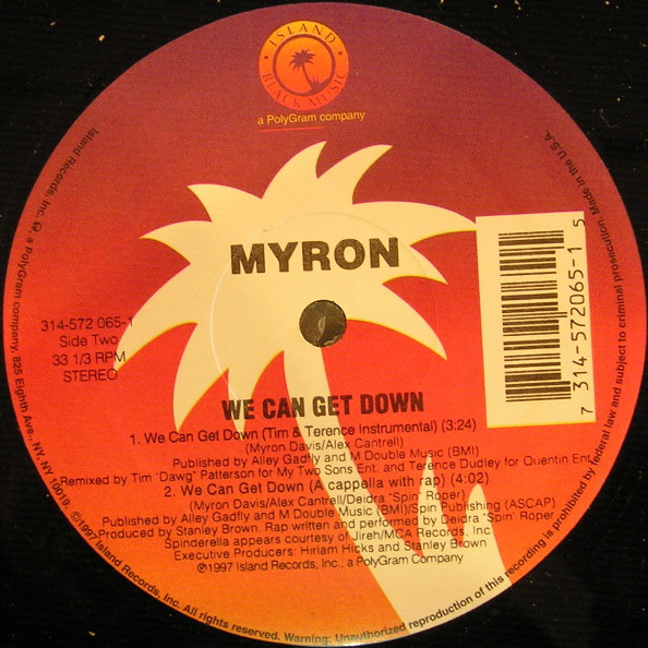 Myron - We Can Get Down | Island Black Music (314-572 065-1) - 2