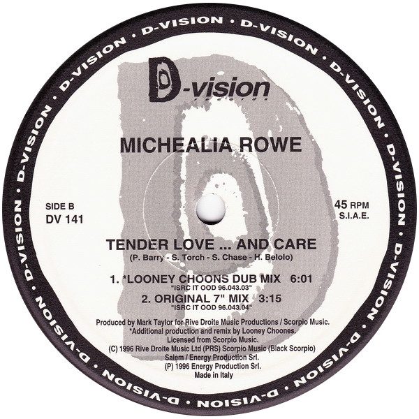 Michealia Rowe - Tender Love... And Care | D:vision Records (DV 141) - 3