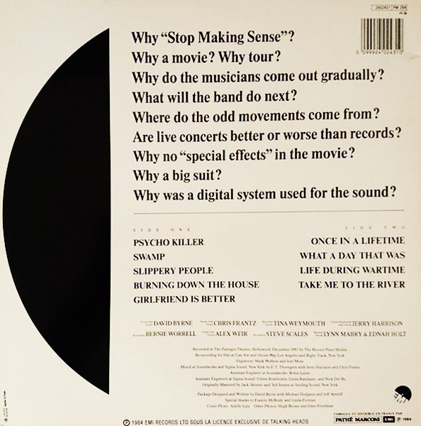 Talking Heads - Stop Making Sense | EMI (2402431) - 3