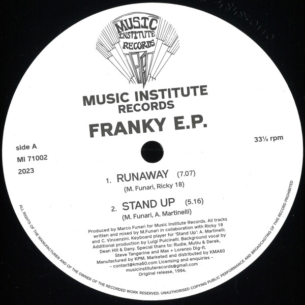 Marco Funari - Franky E.P. | Music Institute Records (MI71002)