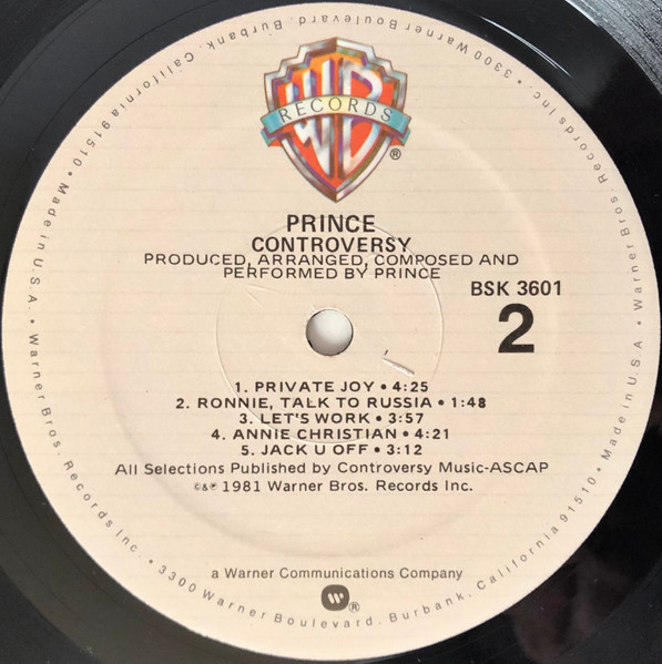 Prince - Controversy | Warner Bros. Records (BSK 3601) - 4 Prince - Controversy | Warner Bros. Records (BSK 3601) - 4