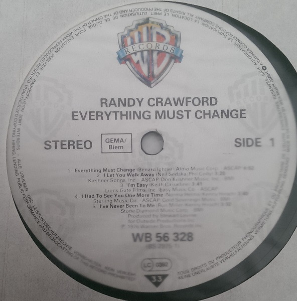 Randy Crawford - Everything Must Change | Warner Bros. Records (K 56328) - 3 Randy Crawford - Everything Must Change | Warner Bros. Records (K 56328) - 3