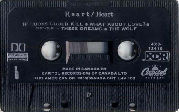 Heart - Heart [Cassette] | Capitol Records (4XJ-12410) - 3