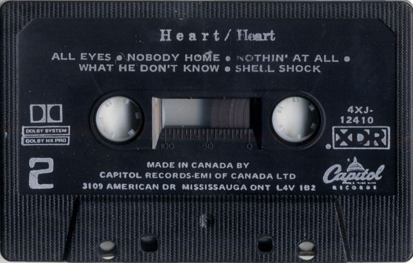 Heart - Heart [Cassette] | Capitol Records (4XJ-12410) - 4