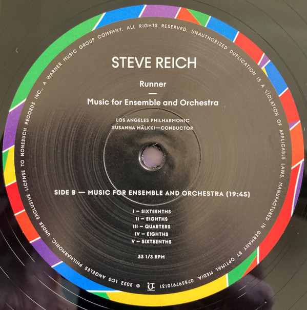 Steve Reich , Los Angeles Philharmonic Orchestra - Runner/Music For Ensemble And Orchestra | Nonesuch (075597910131) - 3