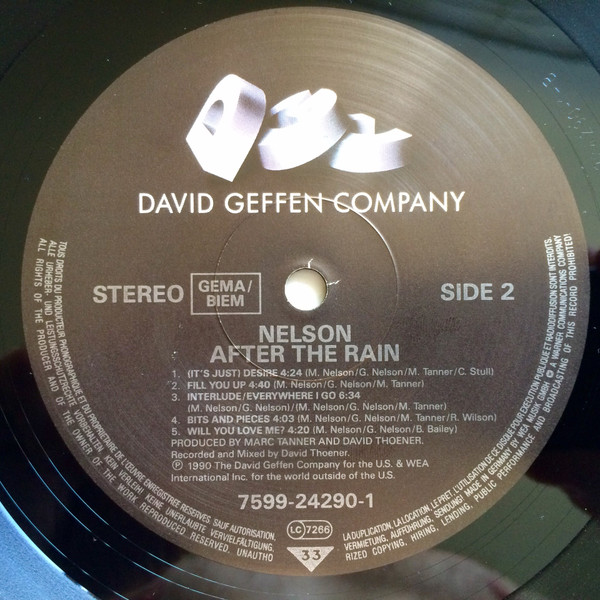 Nelson - After The Rain | DGC (7599-24290-1) - 4