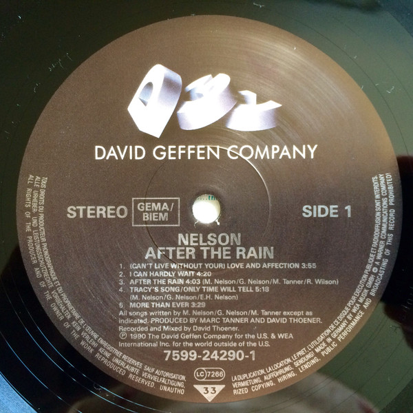 Nelson - After The Rain | DGC (7599-24290-1) - 3