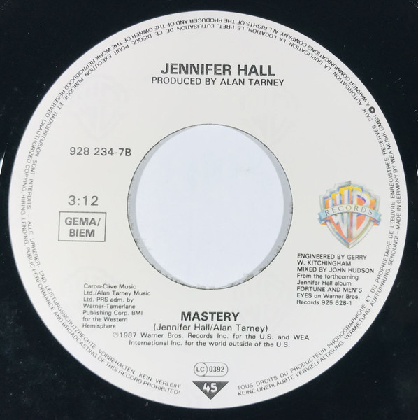 Jennifer Hall - Danger Men At Work | Warner Bros. Records (928 234-7) - 3