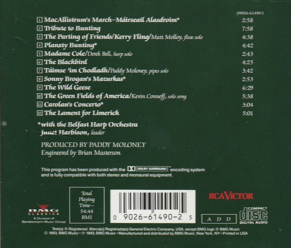 The Chieftains With The Belfast Harp Orchestra - The Celtic Harp: A Tribute To Edward Bunting | RCA Victor (09026-61490-2) - 2 The Chieftains With The Belfast Harp Orchestra - The Celtic Harp: A Tribute To Edward Bunting | RCA Victor (09026-61490-2) - 2